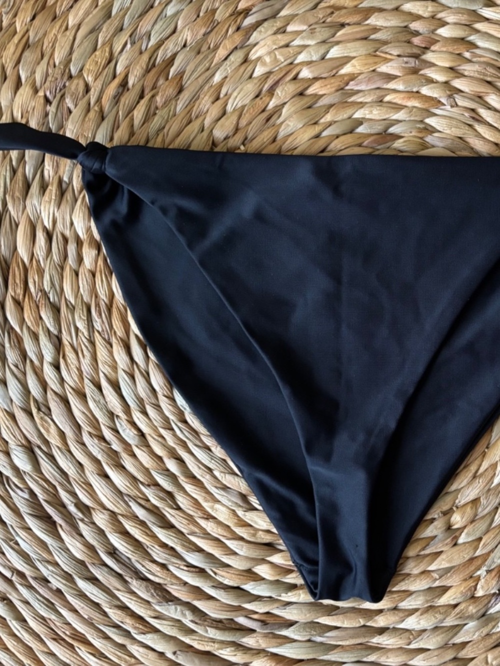 SHAINA MOTE Black Nylon Side Tie BIKINI BOTTOM High Rise SMALL - SOLD OUT